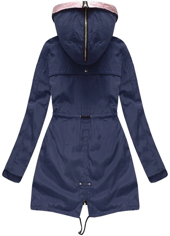 DWUSTRONNA KURTKA Z KAPTUREM GRANATOWA (W621)