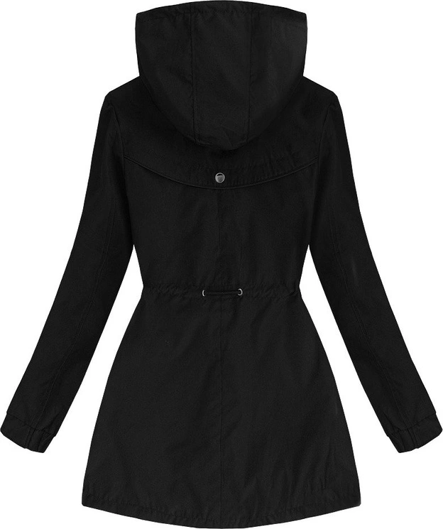 DWUSTRONNA PARKA Z KAPTUREM CZARNA (W645)