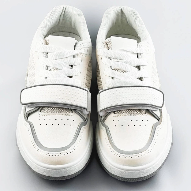 Damskie adidasy dwukolorowe biało-szare (ad-585)