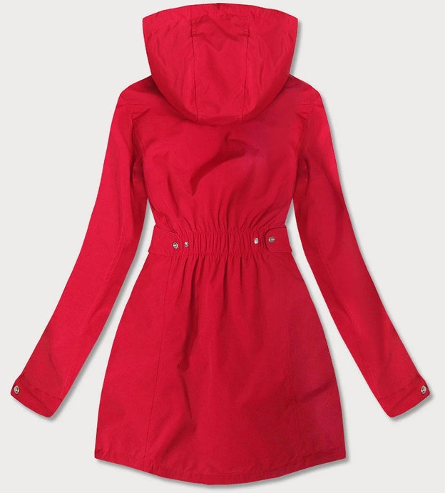 DWUSTRONNA TALIOWANA KURTKA DAMSKA CZERWONA-PEPITKA (W350)