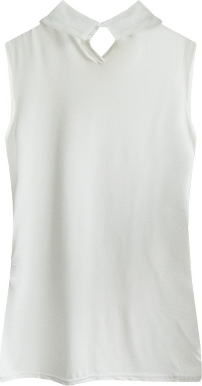ELEGANCKA BLUZKA Z KOŁNIERZYKIEM BIAŁA (8520-4)