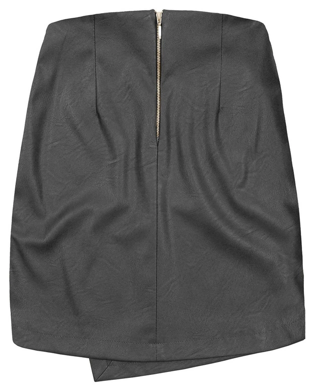 KOPERTOWA SPÓDNICA Z EKOSKÓRY CZARNA (GOOD111)