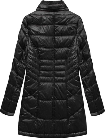 PIKOWANA DAMSKA KURTKA ZIMOWA Z KAPTUREM CZARNA (B2617-30)