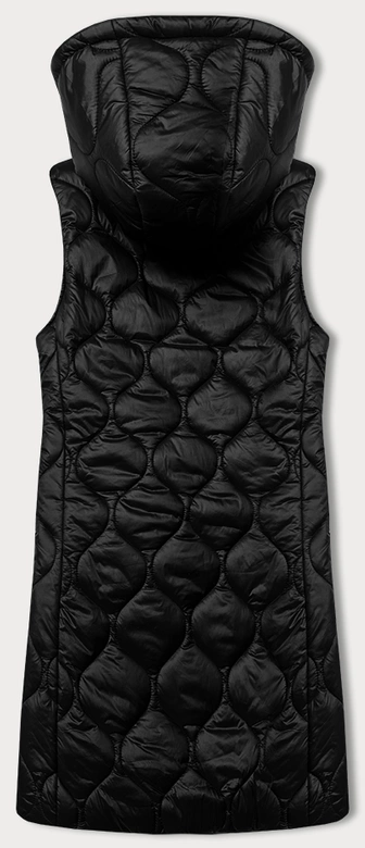 Bezrękawnik damski z kapturem czarny (LD-7519)