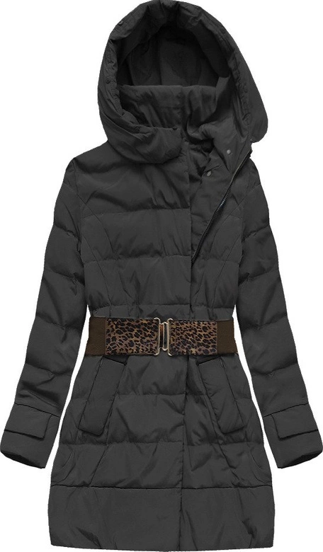 KURTKA Z KAPTUREM I PASKIEM CZARNA (1976)