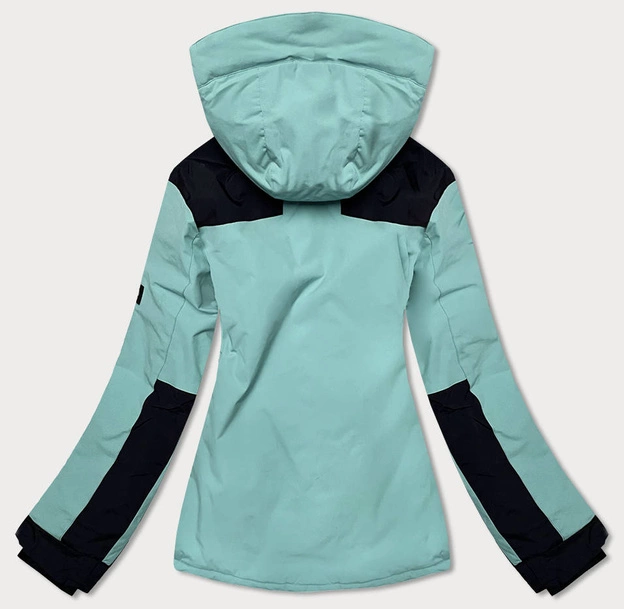 DAMSKA KURTKA ZIMOWA Z PASEM ŚNIEŻNYM MIĘTOWA (B2380)
