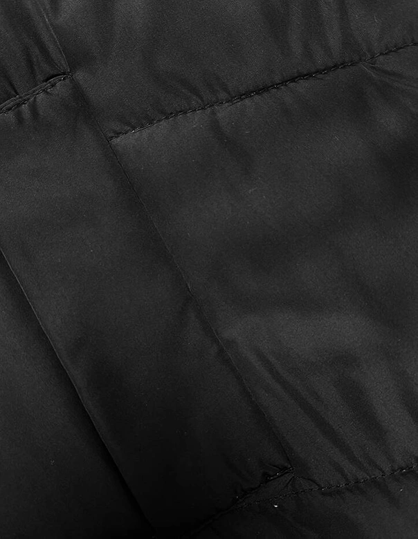 Damska kurtka zimowa z kapturem czarna (5M732-392)