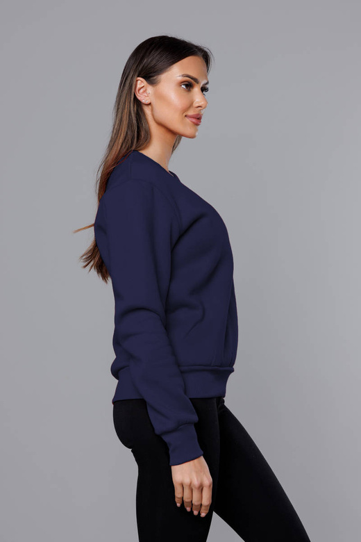 Bluza dresowa damska ze ściągaczami granatowa (w01-66)