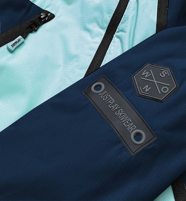 DAMSKA KURTKA ZIMOWA NARCIARSKA MIĘTOWO-GRANATOWA (B2377)