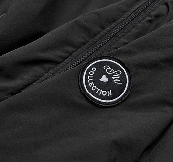 Asymetryczna damska parka czarna (b8001-1)