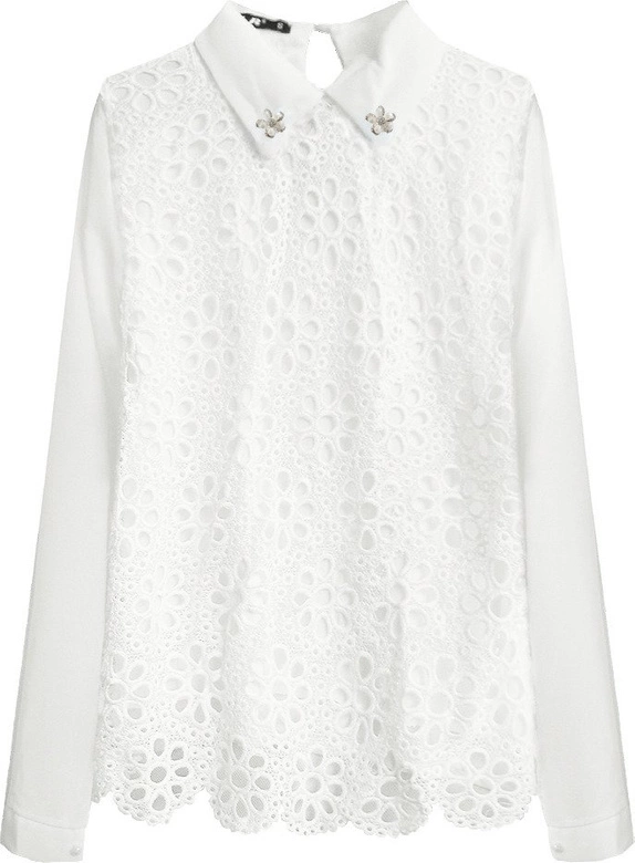 ELEGANCKA BLUZKA Z KOŁNIERZYKIEM BIAŁA (X6317/1X)