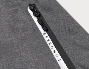 Spodenki męskie z kontrastowymi wstawkami szare (8K925-5)