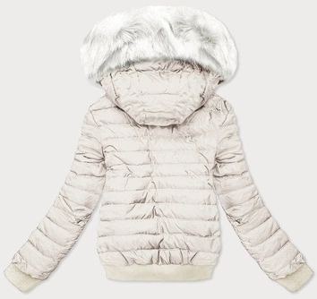 DWUSTRONNA KRÓTKA KURTKA DAMSKA ZIMOWA ECRU (H1032-11)