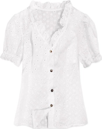 AŻUROWA DAMSKA BLUZKA NA GUZIKI (589ART)