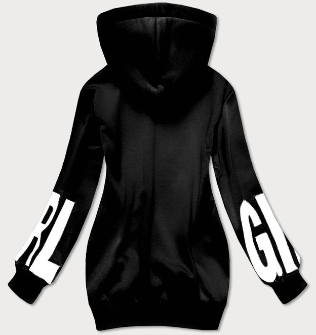 Bluza dresowa damska z nadrukiem czarna (26034)
