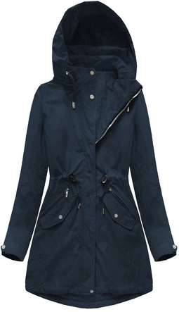 DWUSTRONNA KURTKA Z KAPTUREM GRANATOWA (W0229)