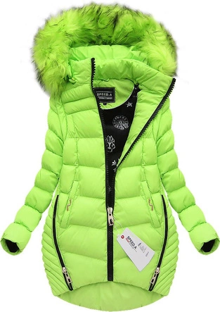 ASYMETRYCZNA KURTKA/BEZRĘKAWNIK Z KAPTUREM LIMONKOWA (W816)