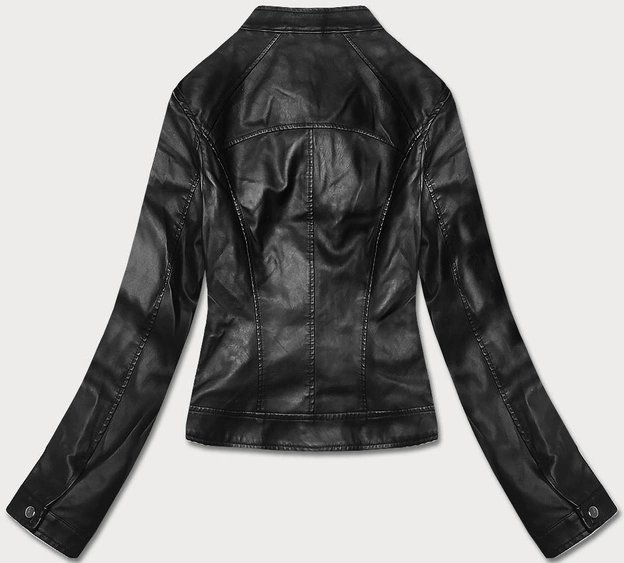 Krótka ramoneska ze stójką czarna (11Z8032)