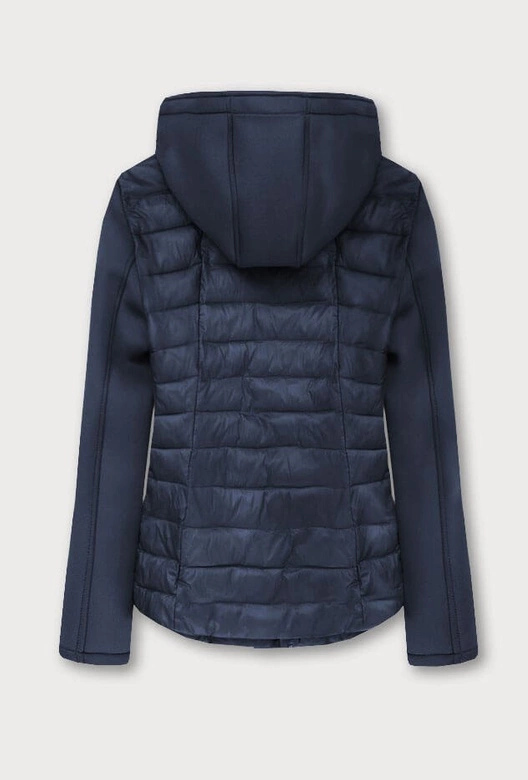 Pikowana kurtka z neoprenem granatowa (b1062-30)