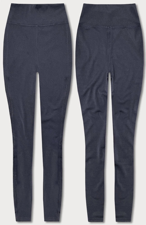 Legginsy damskie z ozdobnymi szwami granatowe (54460)