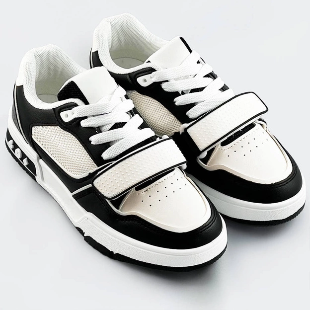 Damskie adidasy dwukolorowe czarno-białe (ad-585)