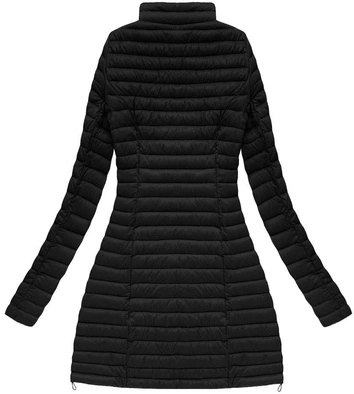 DŁUŻSZA PIKOWANA KURTKA CZARNA (7220BIG)