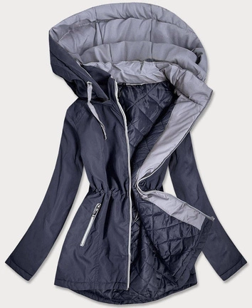 KURTKA DAMSKA Z KAPTUREM GRANATOWA (B2660-2032)