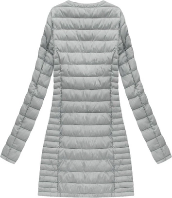 DŁUGA PIKOWANA KURTKA SZARA (21810)