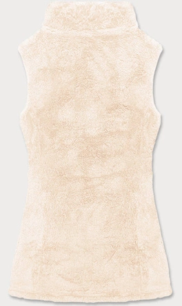 Pluszowa kamizelka damska beżowa (HH005-34)