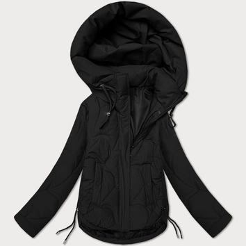 Przejściowa pikowana kurtka damska z kapturem S'West czarna (B8297-1)