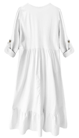 BAWEŁNIANA SUKIENKA OVERSIZE BIAŁA (278ART)