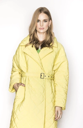 PIKOWANA KURTKA Z KOŁNIERZEM ŻÓŁTA (AG8-8010)