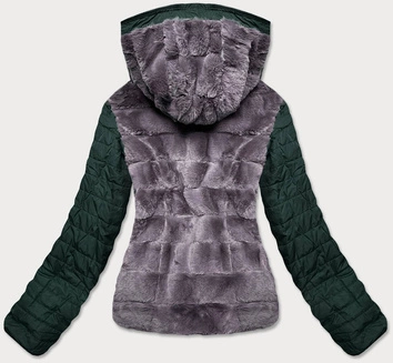 KRÓTKA DWUSTRONNA KURTKA DAMSKA ZIMOWA ZIELONA (M21507)