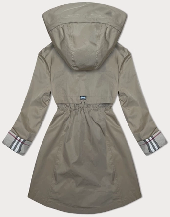 Parka z ozdobną podszewką BH Forever jasny khaki(3)  (BH-2401BIG)