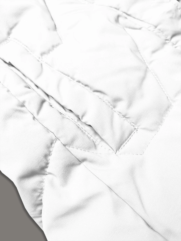 Bezrękawnik damski z futerkiem przy kapturze J Style biały (16M9172-281)