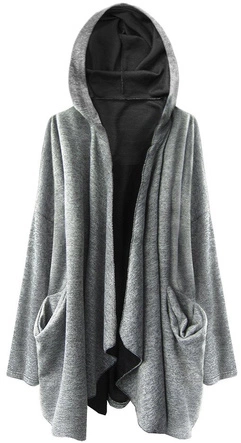 NARZUTKA Z KAPTUREM SZARA (254ART)