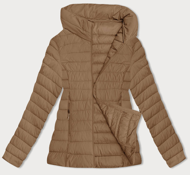 Przejściowa pikowana kurtka damska camel (16M9109-84)