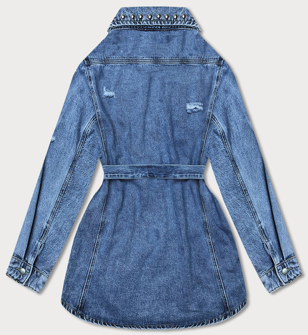 Jeansowa kurtka damska oversize niebieska (M6957)