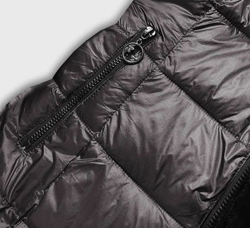 Dwustronna kurtka futro damska brązowa (b8053-101)