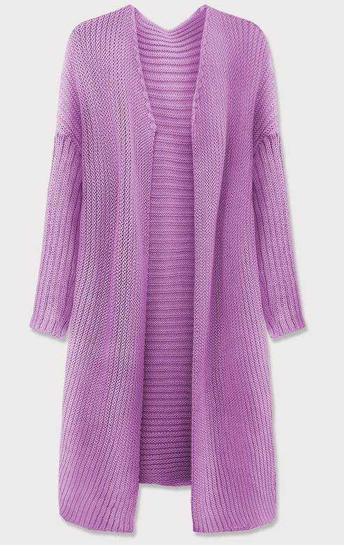 DAMSKI SWETER OVERSIZE KARDIGAN LILAC (614ART)