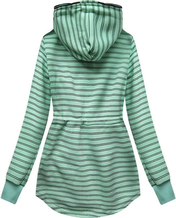 DŁUŻSZA BLUZA W PASKI MIĘTOWA (619A)