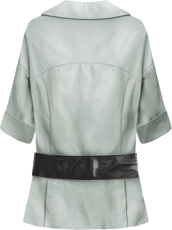 ŻAKIET Z PASKIEM SZAROMIĘTOWY (319ART)