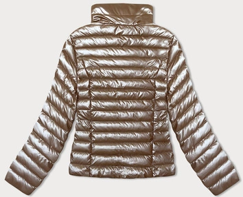 Pikowana kurtka damska ze stójką karmel (16M9110-84)