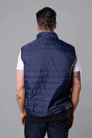 Pikowany bezrękawnik męski granatowy (8MY77-2)