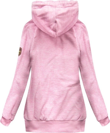 BLUZA Z KOLOROWYM SUWAKIEM JASNORÓŻOWA (391)