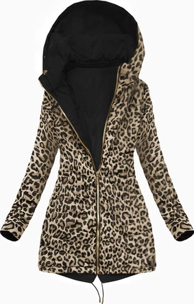 DWUSTRONNA PARKA Z KAPTUREM CZARNA (W304-1)