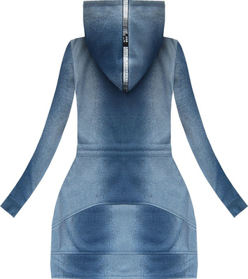 BLUZA Z HAFTAMI I KAPTUREM NIEBIESKA 1 (J61BS)