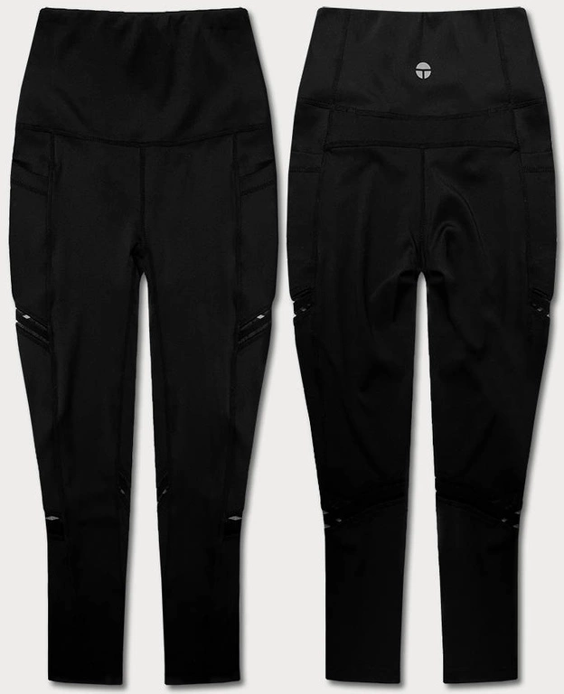 Sportowe legginsy 3/4 czarne (54480)