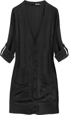 DŁUGI KLASYCZNY SWETEREK CZARNY (1546)