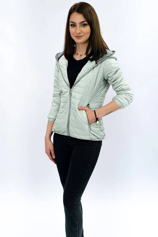 Kurtka z kapturem szaromiętowa (dl011)
